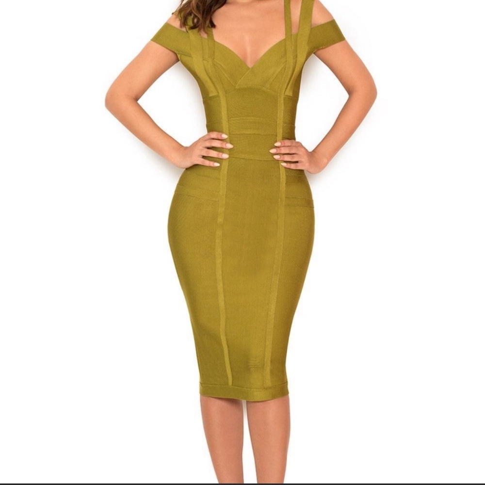 Beautiful olive green bandage dress